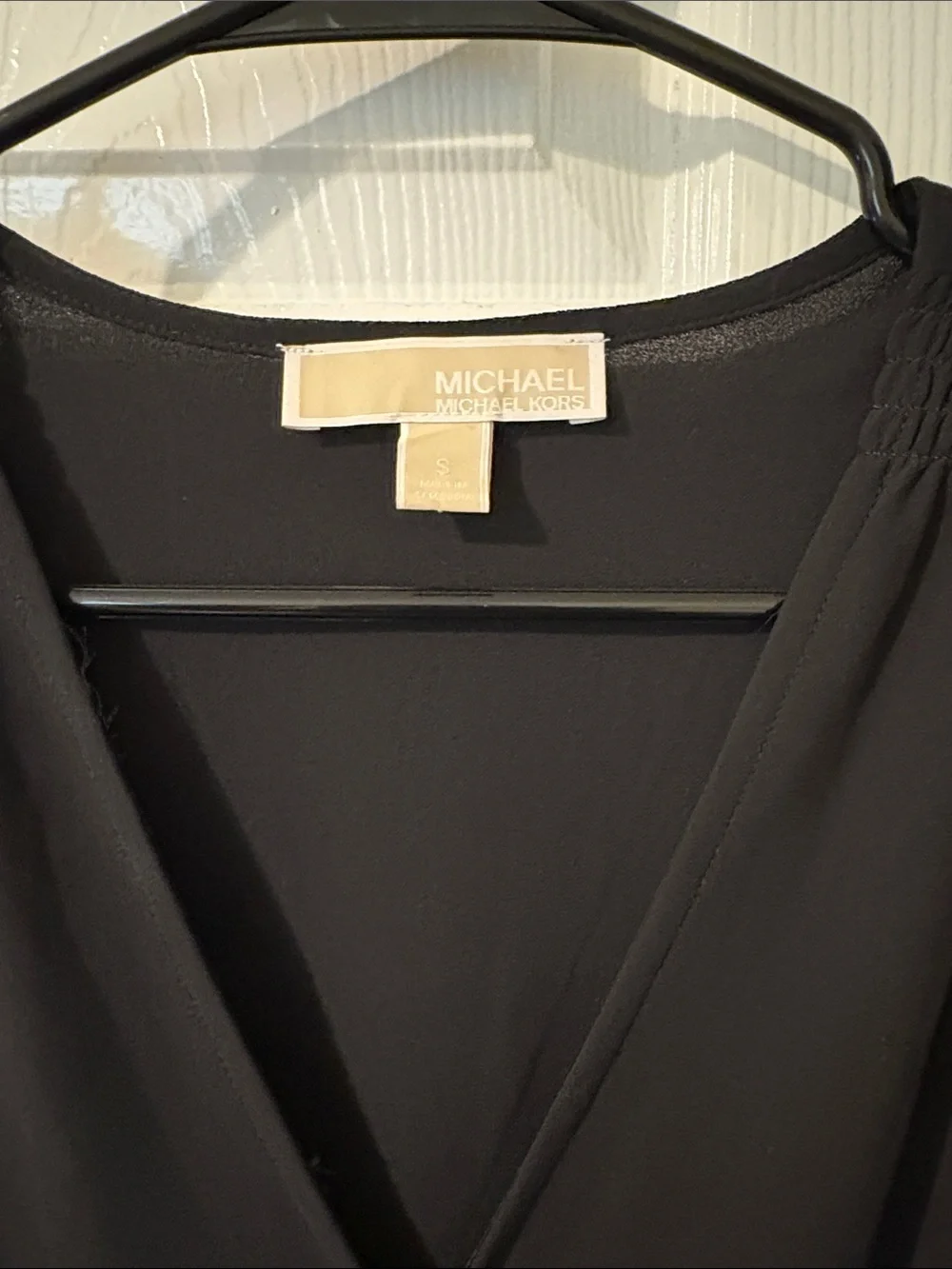 Michael Kors Black Long Sleeve Wrap Ruffle Dress - Picture 2 of 4